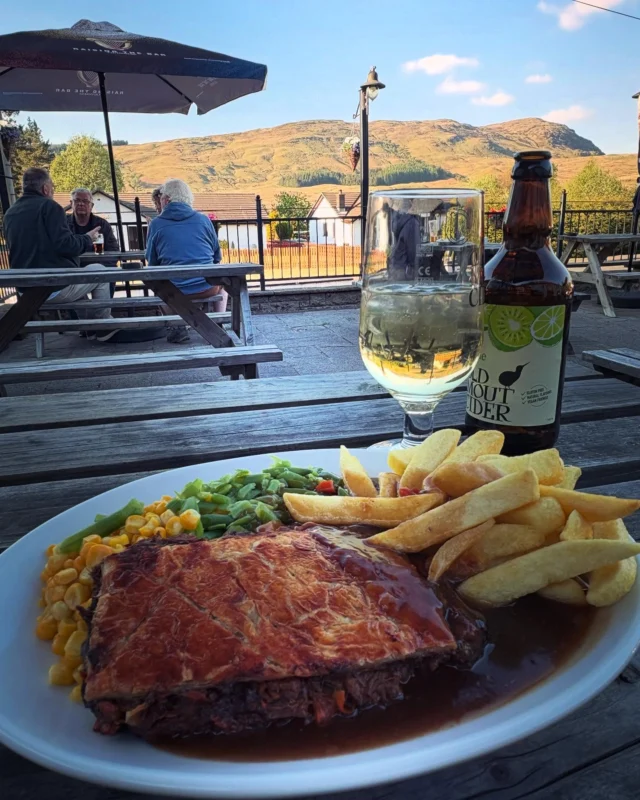 On our way north with a first night stop at a cute bnb tucked away in the hills with lovely owners who ran us in to the pub for a steak pie recharge to come home with a fabulous window view from our pillows ! 
#scottishroadtrip 
#travelbuddiesforlife 
#roadnorth 
#visitscotland #steakpie 
#eatgoodlivewellenjoylife